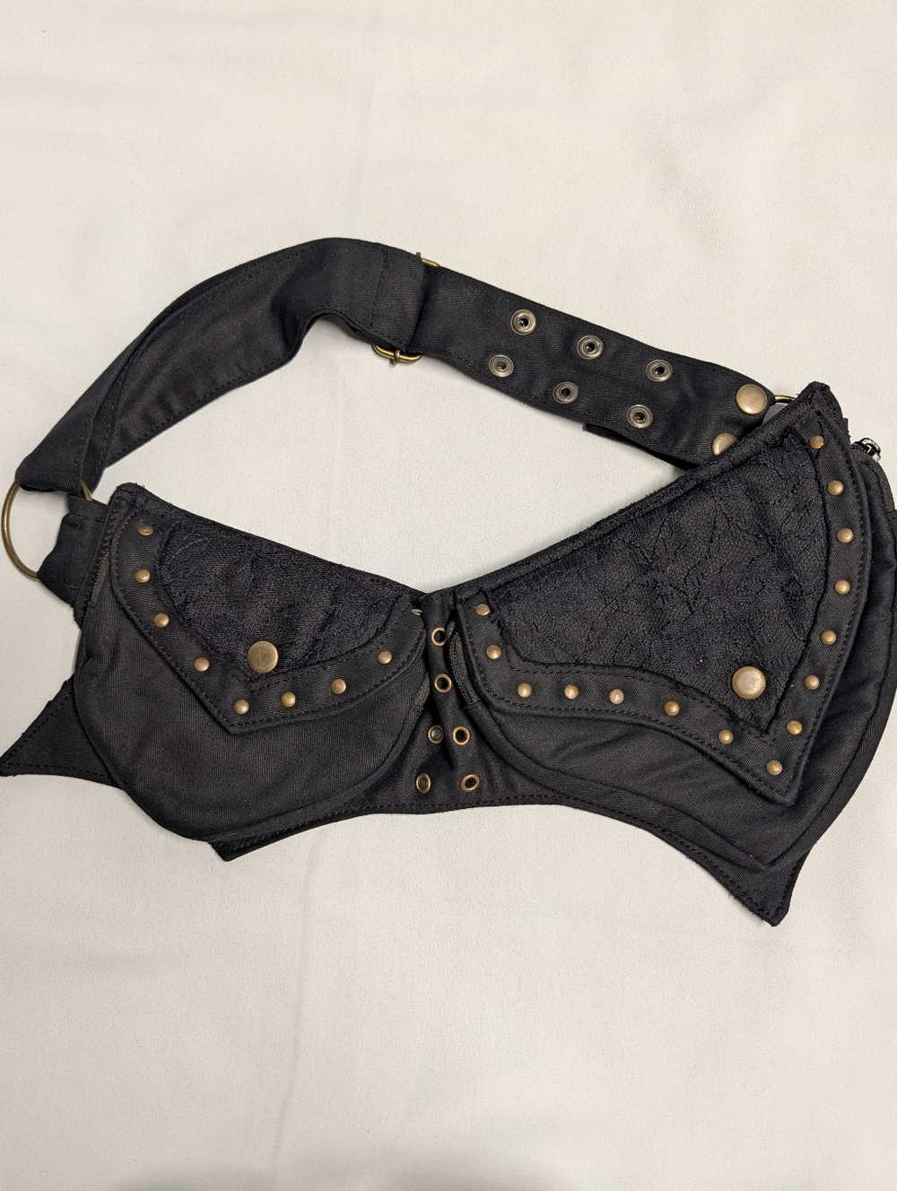 Black Studded Waist Belt Bag